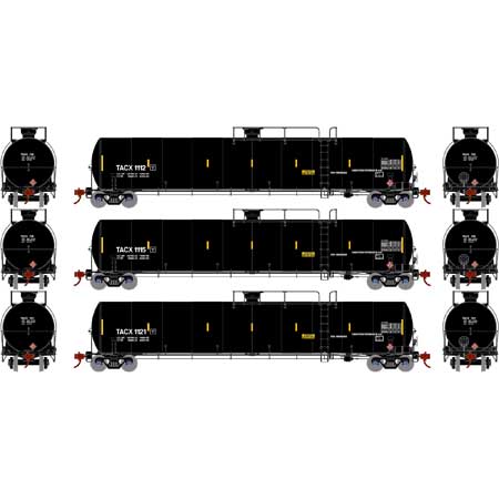 Athearn 3580 N Scale 33,000 Gallon Tank Car TACX 3 Pack