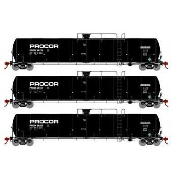 Athearn 3583 N Scale 33,000 Gallon Tank Car Procor "Late" PROX 3 Pack #1