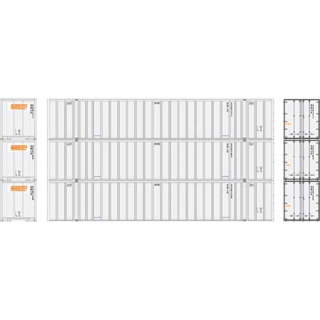 Athearn 40128 HO Scale 53' Stoughton Intermodal Container Schneider National SNLU 3 Pack #1