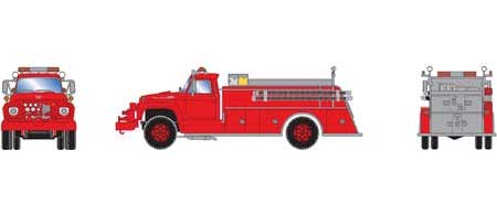 Athearn 4637 HO Scale Red Ford F-850 Fire Truck 