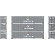 Athearn 63390 HO Scale 40' Smooth Side Container United States Line USLU 3 Pack #2