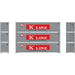 Athearn 63393 HO Scale 40' Smooth Side Container K Line KKLU 3 Pack #1
