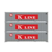 Athearn 63394 HO Scale 40' Smooth Side Container K Line KKLU 3 Pack #2