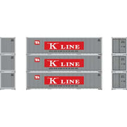 Athearn 63394 HO Scale 40' Smooth Side Container K Line KKLU 3 Pack #2