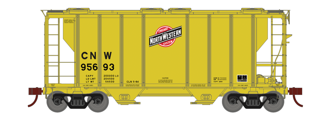 Athearn 63811 HO Scale PS-2 2600 Covered Hopper Chicago & NorthWestern CNW 95807