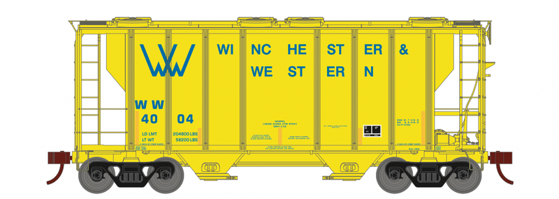 Athearn 63821 HO Scale PS-2 2600 Covered Hopper Winchester & Western WW 4004