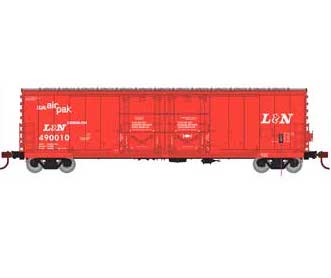 Athearn 67716 HO Scale RTR 50' Evans Double Door Boxcar Louisville & Nashville L&N 490010
