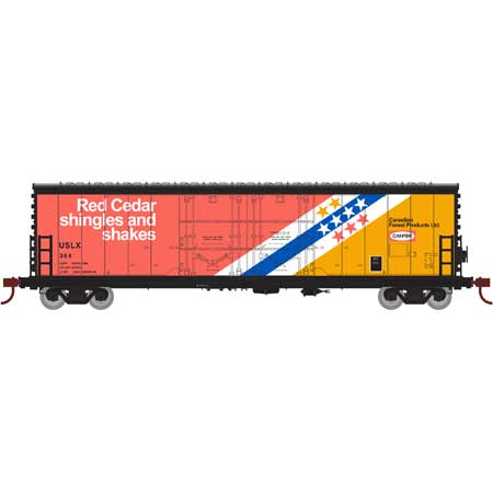 Athearn 67718 HO Scale RTR 50' Evans Double Door Boxcar CanFor USLX 384