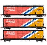 Athearn 67721 HO Scale RTR 50' Evans Double Door Boxcar CanFor USLX 3 Pack