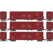 Athearn 67735 HO Scale RTR 50' Evans Double Door Boxcar Wisconsin Central WC 3 Pack