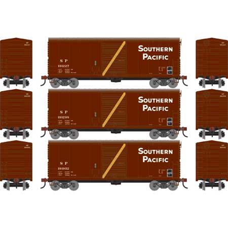 Athearn 67738 HO Scale RTR 40' Modernized Boxcar Southern Pacific SP 3 Pack