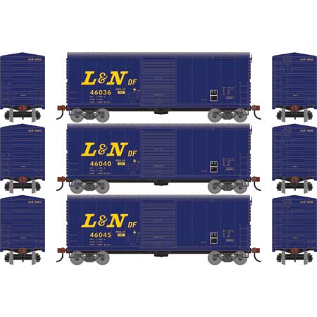 Athearn 67747 HO Scale RTR 40' Modernized Boxcar Louisville & Nashville L&N 3 Pack