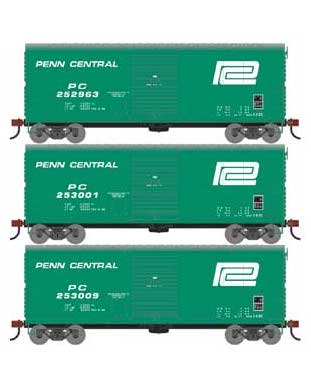 Athearn 67753 HO Scale RTR 40' Modernized Boxcar Penn Cental PC 3 Pack