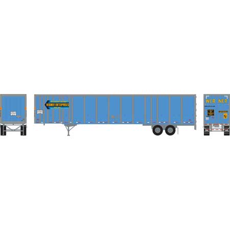 Athearn 72795 HO Scale 53' Wabash Duraplate Trailer Werner 91059