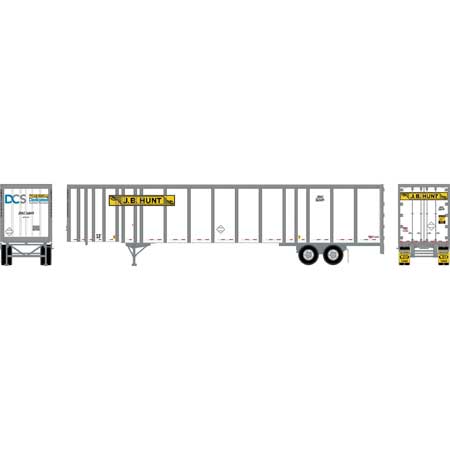Athearn 72824 HO Scale 53' Wabash Duraplate Trailer JB Hunt JBHZ 36849