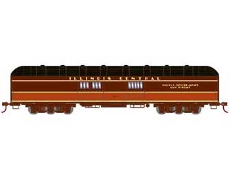 Athearn 73031 HO Scale Arch Roof Passenger Baggage Car Illinois Central IC 567
