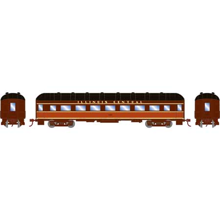 Athearn 73033 HO Scale Arch Roof Passenger Coach Car Illinois Central IC 2121