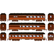 Athearn 73039 HO Scale Arch Roof Passenger 3 Car Set Illinois Central IC