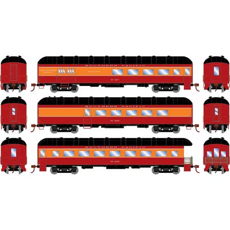 Athearn 73040 HO Scale Arch Roof Passenger 3 Car Set Southern Pacific "Daylight"