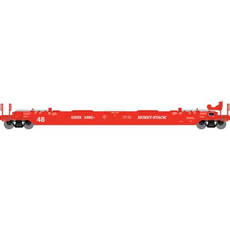 Athearn 7432 HO Scale 48' Husky Stack Well Car GBRX 2495