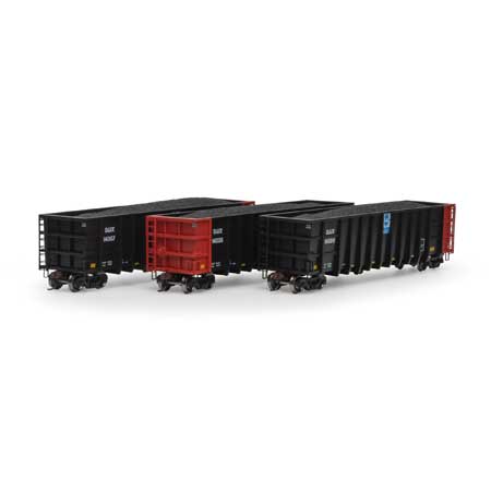 Athearn 7472 HO Scale Thrall High Side Gondola with Load DJJX 3 Pack ...