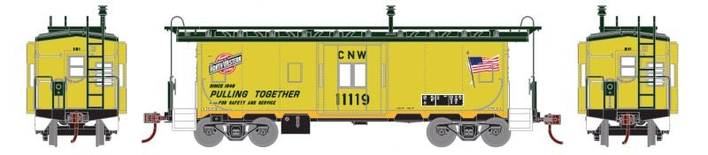 Athearn 74779 HO Scale Bay Window Caboose Chicago NorthWestern C&NW 11119 - NOS