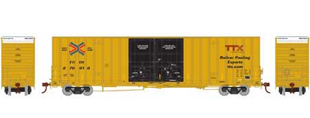 Athearn 75090 HO Scale 60' Gunderson Double Door Hi-Cube Boxcar TTX (New Logo) TBOX 666671