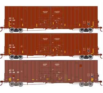 Athearn 75260 HO Scale 60' Gunderson High Cube Boxcar TTX AOK 3 Pack