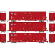 Athearn 75264 HO Scale 60' Gunderson High Cube Boxcar Canadian Pacific CP 3 Pack