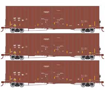 Athearn 75272 HO Scale 60' Gunderson High Cube Boxcar Mississippi & Tennessee MTNR 3 Pack