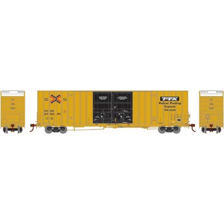 Athearn 75328 HO Scale 60' Gunderson Double Door Hi-Cube Boxcar TTX TBOX 670001