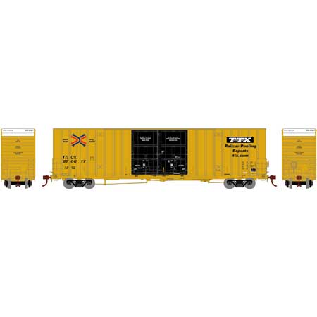 Athearn 75329 HO Scale 60' Gunderson Double Door Hi-Cube Boxcar TTX TBOX 670017
