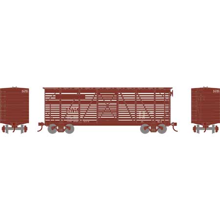 Athearn 75989 HO Scale 40' Stock Car Santa Fe ATSF 25140