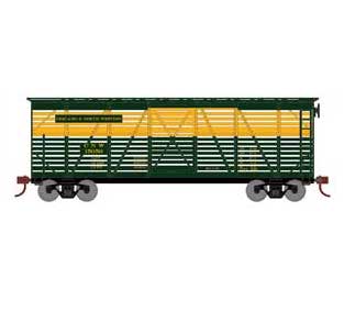 Athearn 75993 HO Scale 40' Stock Car Chicago & Northwestern CNW 15050