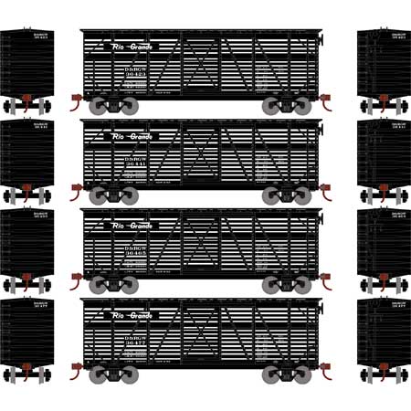 Athearn 75997 HO Scale 40' Stock Car Rio Grande D&RGW 4 Pack