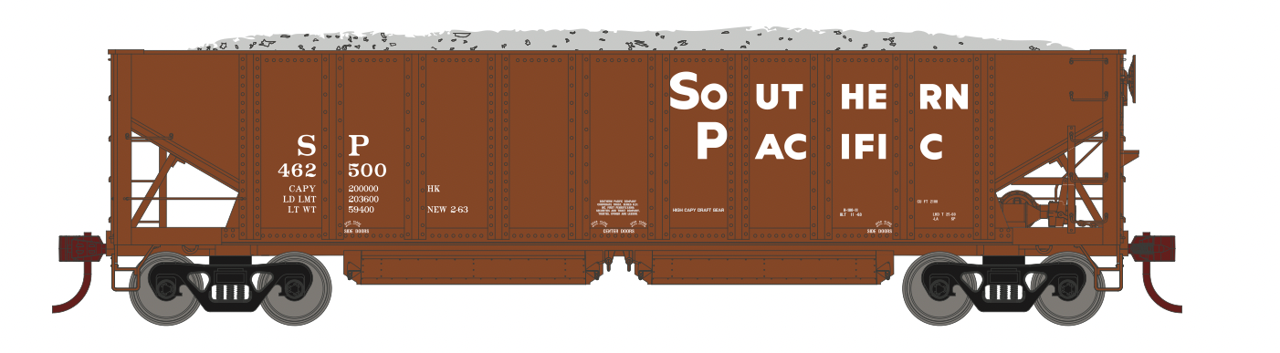 Athearn 7647 HO Scale 40' Ballast Hopper Southern Pacific SP 4 Pack #2