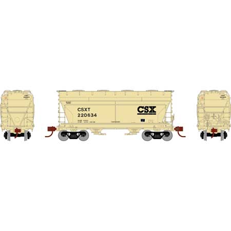 Athearn 81053 HO Scale ACF 2970 2 Bay Covered Hopper CSX 220634