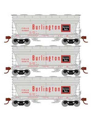 Athearn 81064 HO Scale ACF 2970 2 Bay Covered Hopper Burlington CB&Q 3 Pack