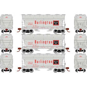 Athearn 81064 HO Scale ACF 2970 2 Bay Covered Hopper Burlington CB&Q 3 Pack