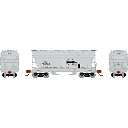 Athearn 81068 HO Scale ACF 2970 2 Bay Covered Hopper Missouri Pacific MP 706005
