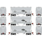 Athearn 81070 HO Scale ACF 2970 2 Bay Covered Hopper Missouri Pacific MP 3 Pack