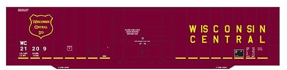 Athearn 81432 HO Scale 50' Outside Post Boxcar Wisconsin Central WC 21209 - NOS