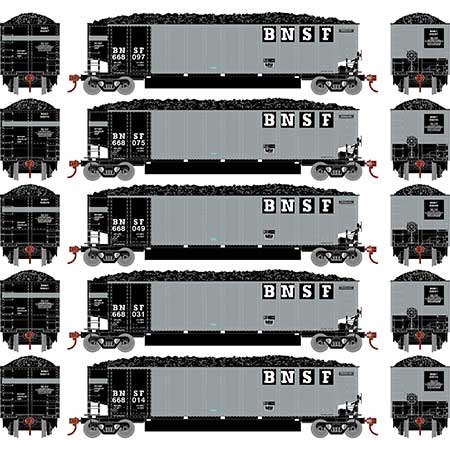 Athearn 81597 HO Scale BethGon Coalporter BNSF 5 Pack #3
