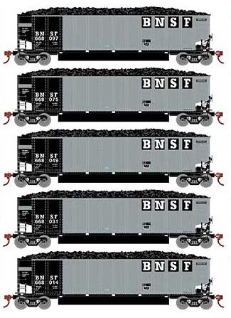 Athearn 81597 HO Scale BethGon Coalporter BNSF 5 Pack #3