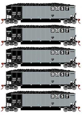Athearn 81597 HO Scale BethGon Coalporter BNSF 5 Pack #3