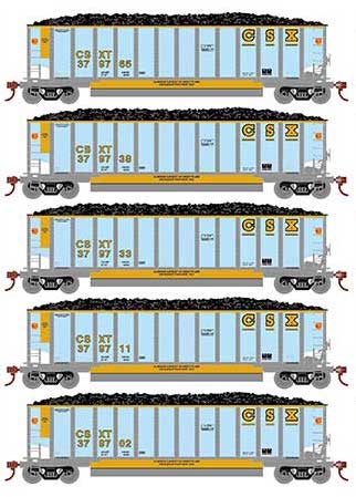 Athearn 81601 HO Scale BethGon Coalporter CSX 5 Pack #1