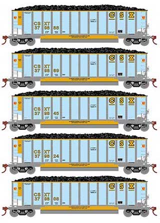Athearn 81602 HO Scale BethGon Coalporter CSX 5 Pack #2