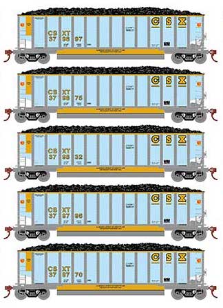Athearn 81603 HO Scale BethGon Coalporter CSX 5 Pack #3
