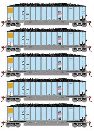 Athearn 81606 HO Scale BethGon Coalporter Union Pacific UP 5 Pack #3