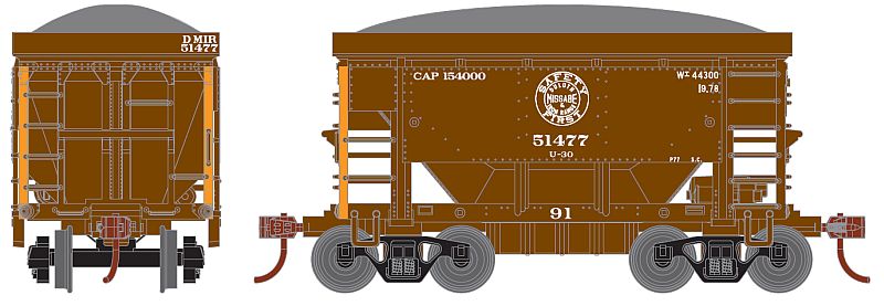 Athearn 87063 HO Scale 24' Taconite Ore Car 4 Pack DM&IR #2 - NOS
